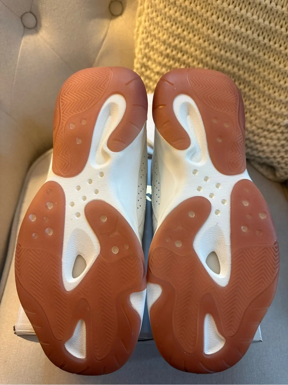 Jordan White Sneakers with Tan Accents